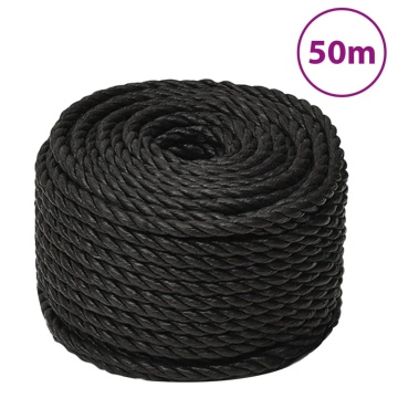 Frânghie de lucru, negru, 14 mm, 50 m, polipropilenă - Img 1