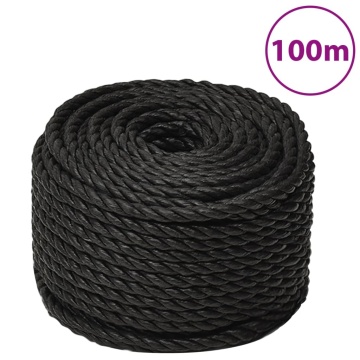 Frânghie de lucru, negru, 20 mm, 100 m, polipropilenă - Img 1