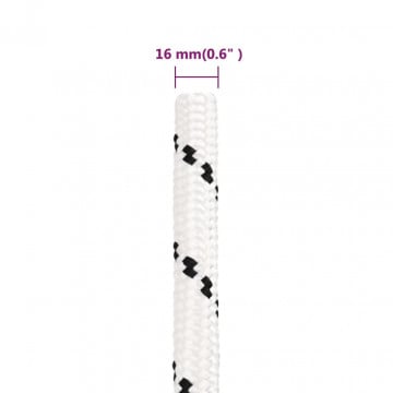 Frânghie împletită pentru barcă, alb, 16 mm x 25 m, poliester - Img 6