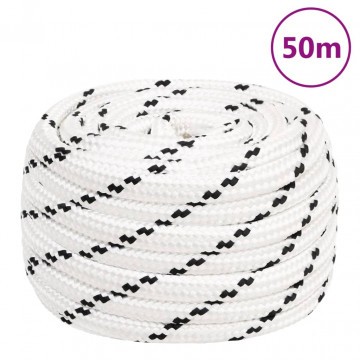 Frânghie împletită pentru barcă, alb, 16 mm x 50 m, poliester - Img 5