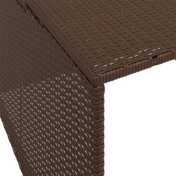 Garaj pentru mașina de tuns iarba maro 86x90x52/57 cm poliratan - Img 7