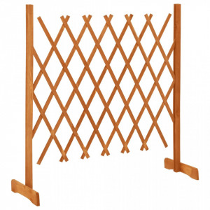 Gard cu zăbrele de grădină, portocaliu, 120x90 cm, lemn de brad - Img 2