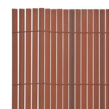 Gard de grădină cu două fețe, maro, 90 x 300 cm, PVC - Img 3