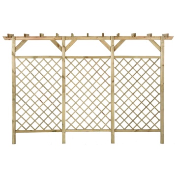 Gard de grădină cu zăbrele&pergolă 300x50x200cm lemn pin tratat - Img 2