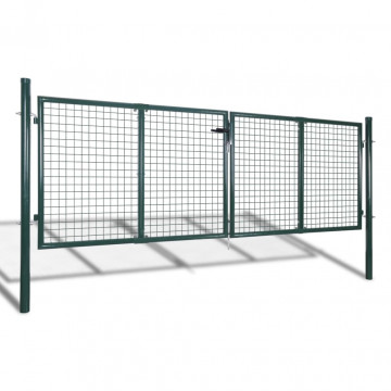 Gard de grădină tip plasă, poartă gard grilaj, 289x75 cm/306x125 cm - Img 2