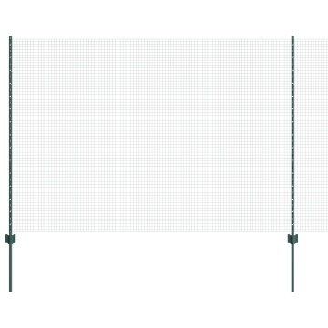 Gard din fier sudat cu 11 stâlpi U, Verde 1.5x25 m Oțel - Img 2