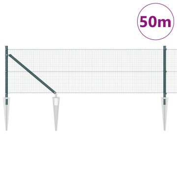Gard din Sârmă Sudată cu 13 Posturi cu Spike Verde 0.5x50 m Oțel - Img 3