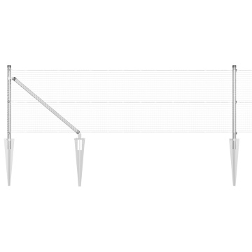 Gard din Sârmă Sudată cu 13 Stâlpi în Formă de Vârf 0.8x50 m Oțel Galvanizat - Img 2
