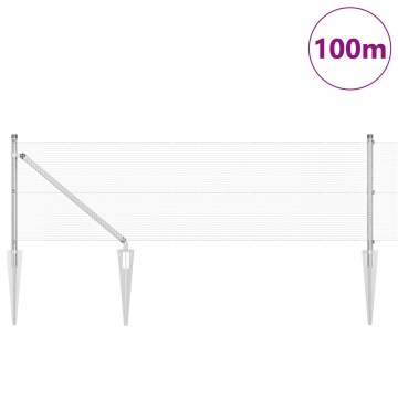 Gard din Sârmă Sudată cu 13 Țevi pentru 0.5x100 m Oțel Galvanizat - Img 3