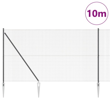 Gard din sârmă sudată cu 7 stâlpi cu vârf gri 1.6 x 10 m din oțel - Img 3