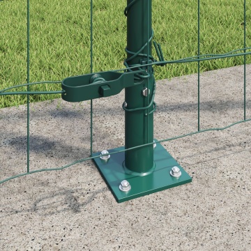 Gard Euro cu 7 stâlpi cu flanșă 1.2x10 m din oțel galvanizat - Img 3