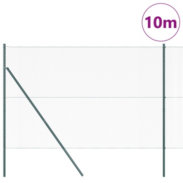 Gard Hexagonal Verde 1.5x10 m Oțel, Stâlpi de Gard 7 buc Verde Ø32 mm 200 cm Oțel Galvanizat - Img 3