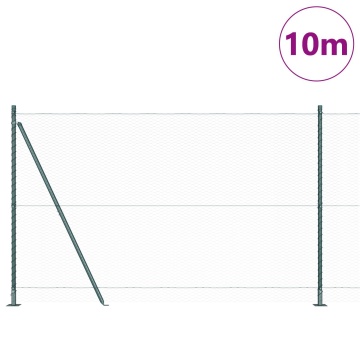 Gard Hexagonal Verde 1.5x10 m Oțel, Stâlpi pentru Gard cu Plăci de Bază 7 pcs Ø32mm 83.5cm Oțel Galvanizat - Img 3