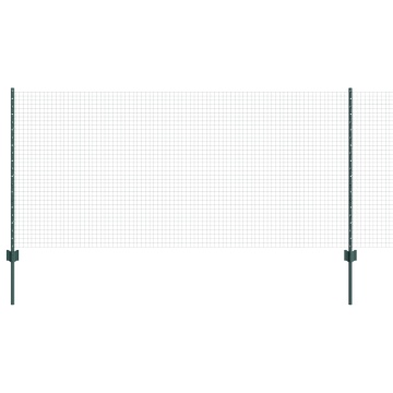 Gard Metalic Sudat cu 11 Stâlpi U Verde 1x25 m Oțel - Img 2