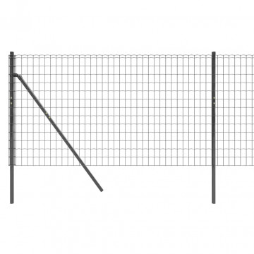 Gard plasă de sârmă, antracit, 0,8x25 m, oțel galvanizat - Img 4