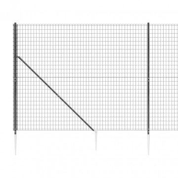 Gard plasă de sârmă cu țăruși de fixare, antracit, 1,6x10 m - Img 4