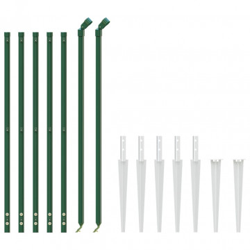 Gard plasă de sârmă cu țăruși de fixare, verde, 1,1x10 m - Img 3