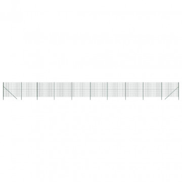 Gard plasă de sârmă, verde, 2x25 m, oțel galvanizat - Img 2