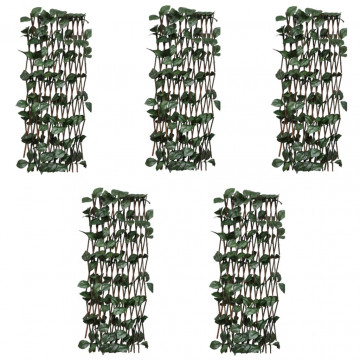 Garduri cu zăbrele, frunze artificiale, 5 buc.,180x60cm, salcie - Img 1