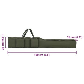 Geantă pentru undiță, verde închis, 160 cm, țesătură oxford - Img 6