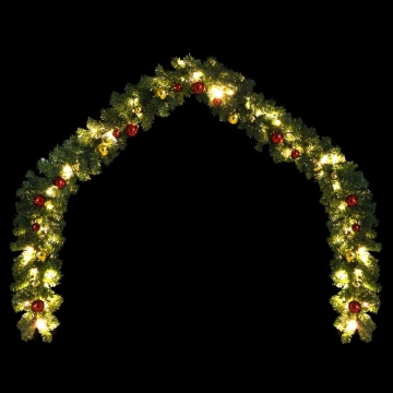 Ghirlandă de Crăciun decorată cu globuri și lumini LED, 5 m - Img 3
