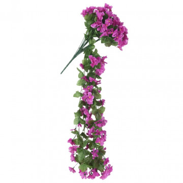 Ghirlande de flori artificiale, 3 buc., violet deschis, 85 cm - Img 3