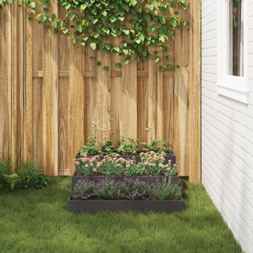 Ghivece pentru grădină 3-nivele 90x90x35 cm Oțel Negru - Img 4
