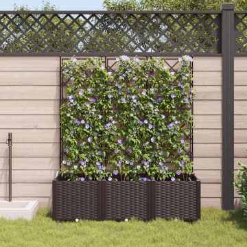 Ghiveci de grădină cu grătar 3 pcs maro 120x40x143 cm - Img 3
