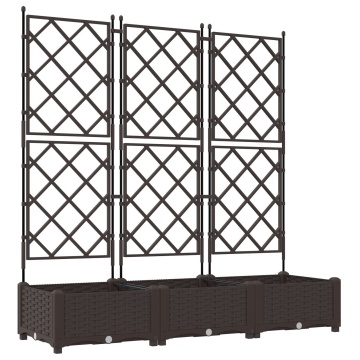 Ghiveci de Grădină cu Grătar 3 piese Maro 120x40x125.5 cm - Img 2