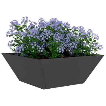 Ghiveci Metalic Negru Metal 40 x 40 x 15 cm Durabil - Img 3