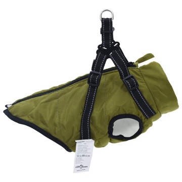 Haină câini cu ham impermeabilă reflectorizantă, verde kaki, XL - Img 4