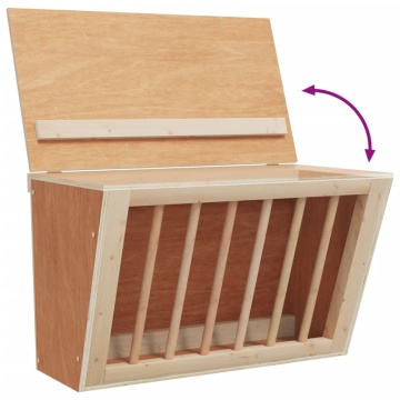 Hrănitor pentru fân de iepuri, 37x18,5x23 cm, lemn masiv brad - Img 5