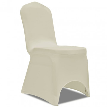 Husă de scaun elastică, 50 buc., crem - Img 1