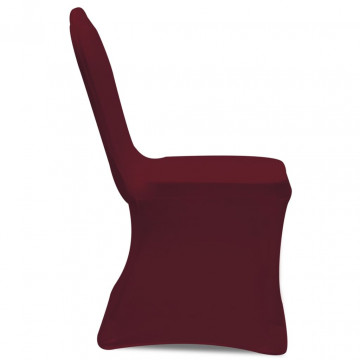 Husă de scaun elastică, 6 buc., vișiniu - Img 4