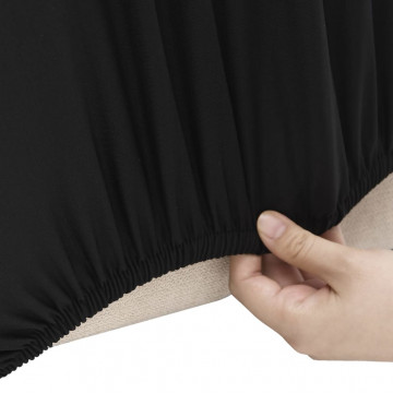 Husă elastică pentru canapea cu 3 locuri poliester jersey negru - Img 3