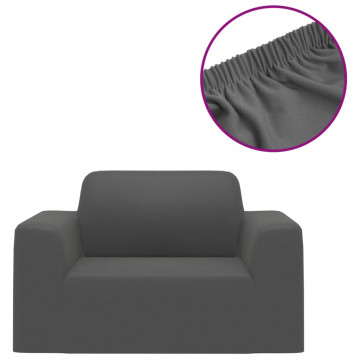 Husă elastică pentru canapea poliester jersey antracit - Img 2