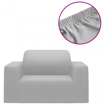 Husă elastică pentru canapea poliester jersey gri - Img 2