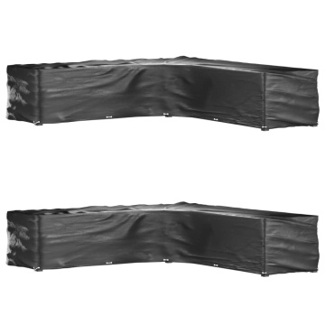 Husă mobilier de grădină formă în L, 20 ocheți, 300x300x70 cm - Img 1