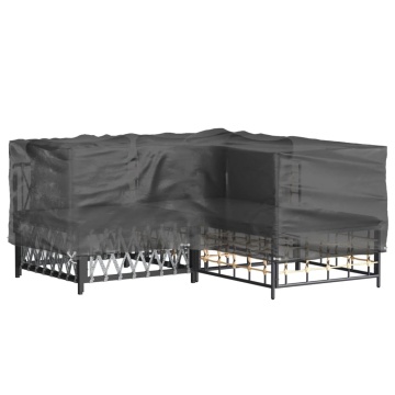 Husă mobilier de grădină în formă de L 12 ocheți, 185x185x70 cm - Img 2