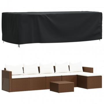 Husă mobilier de grădină negru 300x140x90 cm impermeabilă 420D - Img 1