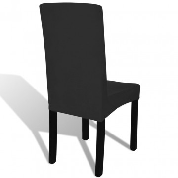 Huse de scaun elastice drepte, 4 buc., negru - Img 5