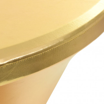 Huse elastice de masă, 2 buc., auriu, 80 cm - Img 3