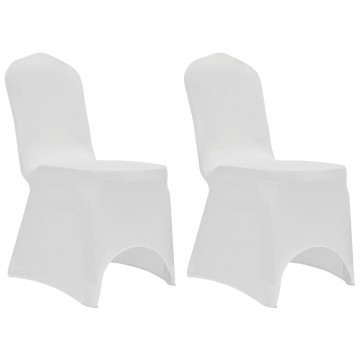 Huse elastice pentru scaun, 12 buc., alb - Img 3