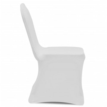 Huse elastice pentru scaun, 12 buc., alb - Img 5