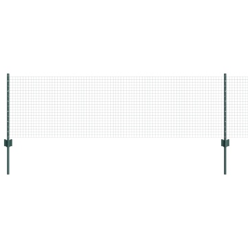 Împrejmuire din sârmă sudată cu 5 stâlpi U Verde 0.6x10 m Metal - Img 2