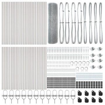 Împrejmuire Sârmă Sudată cu 13 Stâlpi de Ancorare 1x100 m Oțel Galvanizat - Img 4