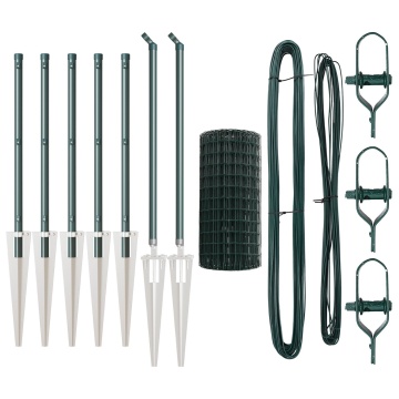 Îngrădire Euro Set de 2 Verde Metal 10 x 0.8 m Durabil - Img 2