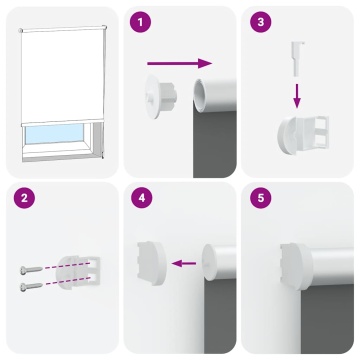 Jaluză cu role opace gri 125x150 cm Lățime material 121,6 cm - Img 5