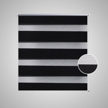 Jaluzea opacă tip zebră, 40 x 100 cm, negru - Img 3