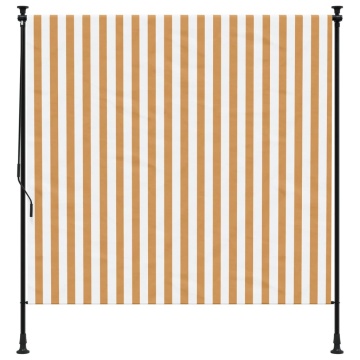 Jaluzea rulou de exterior portocaliu/alb 150x270 cm textil/oțel - Img 3